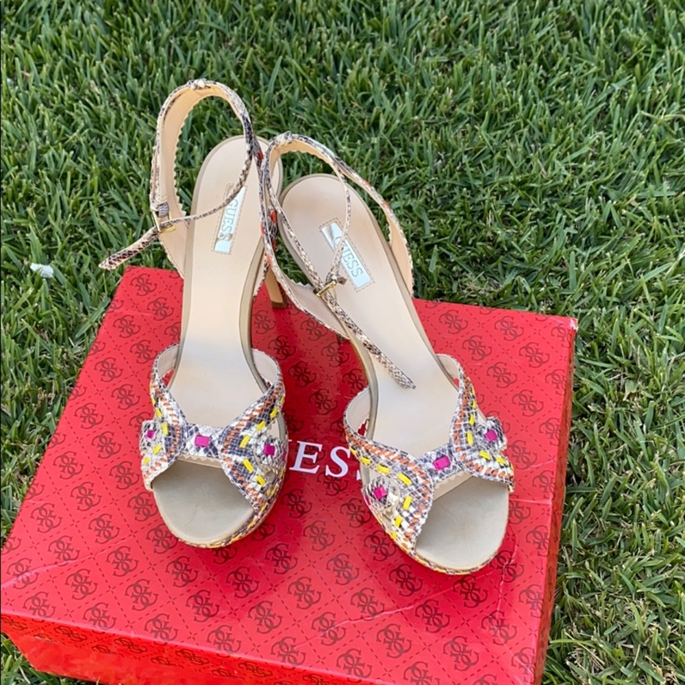 Guess Women's Strapped Platform High Heels